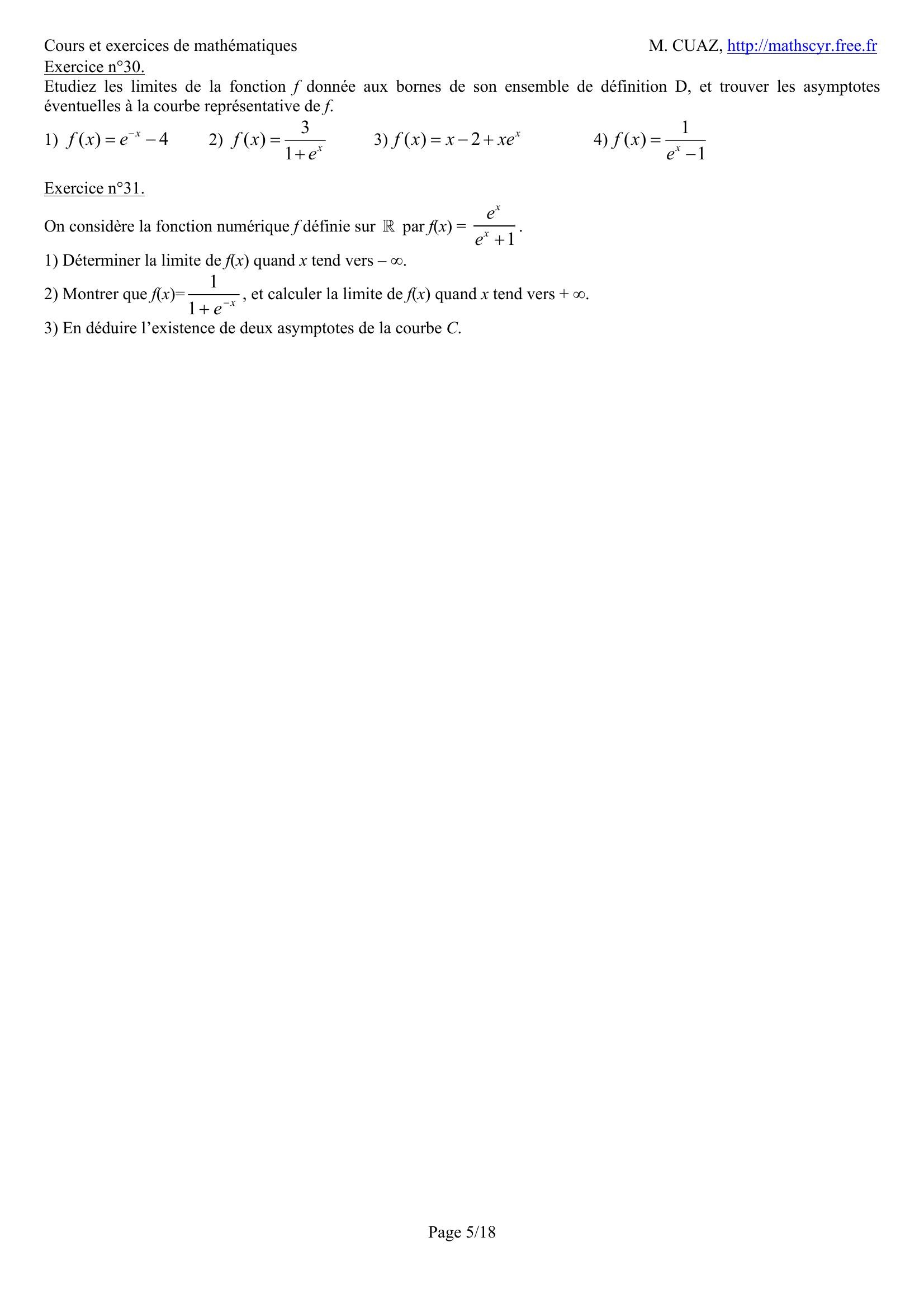 Aperçu de la page 5 de TD1 Limites et continuité