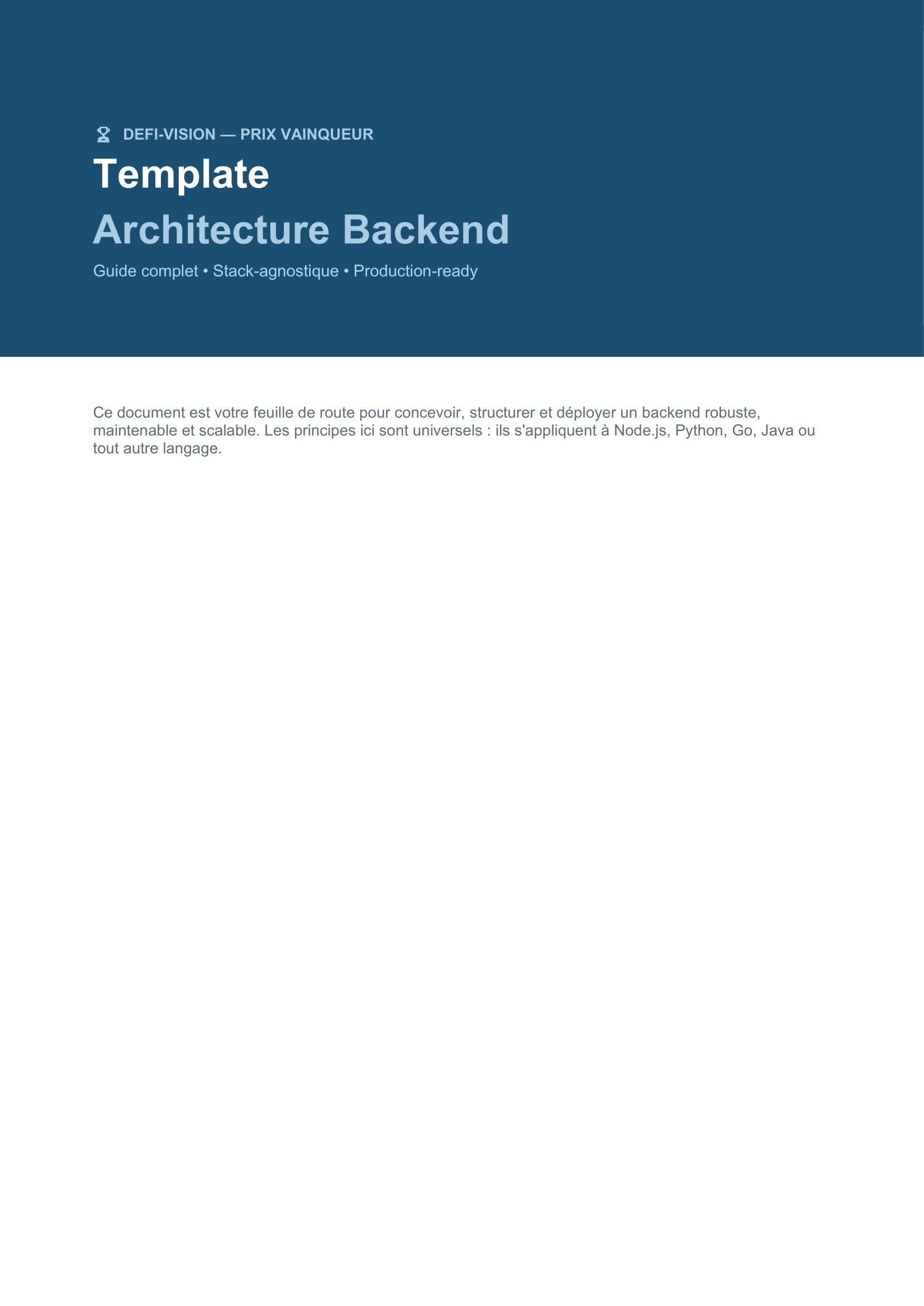 Aperçu de la page 1 de Template Architecture Backend : Guide complet